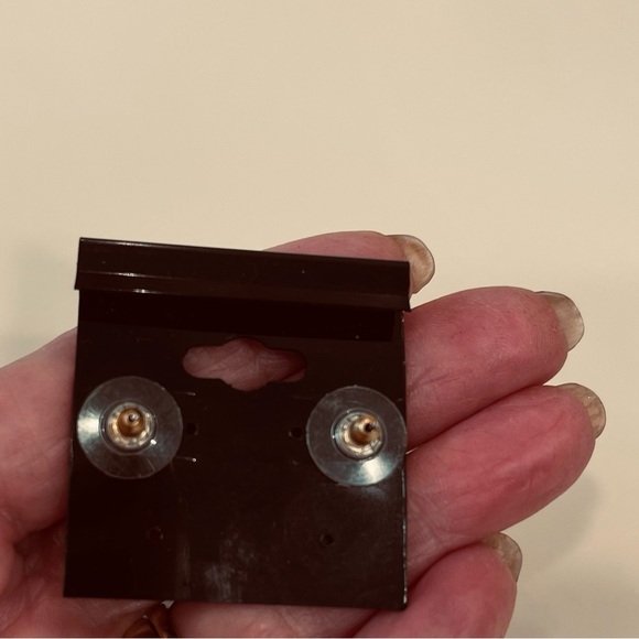 Gold Tone Stud Cardinal Earrings - Picture 5 of 7